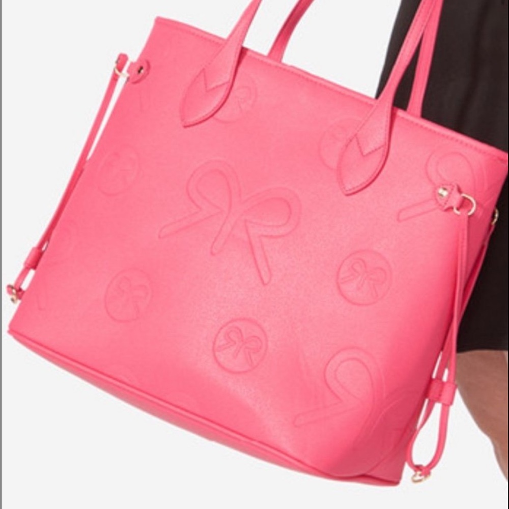 RUBY RIBBON TOTE IN PINK VEGAN Leather NEW